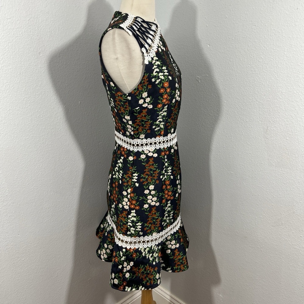 Keepsake the label Mini Dress Womens Medium Faithful Floral Lace Up Shoulder - Picture 4 of 8